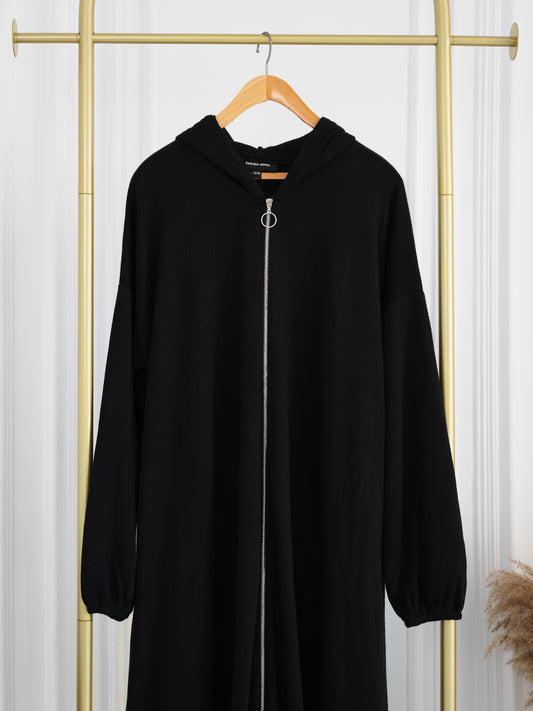 Zipped Hooded Abaya