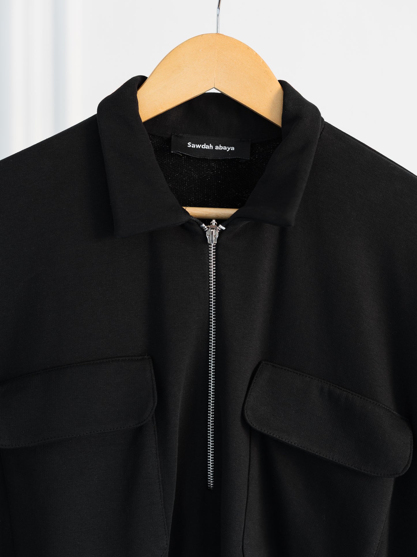 Black Zip-Front Abaya