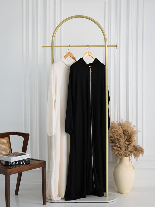 Zipped Hooded Abaya