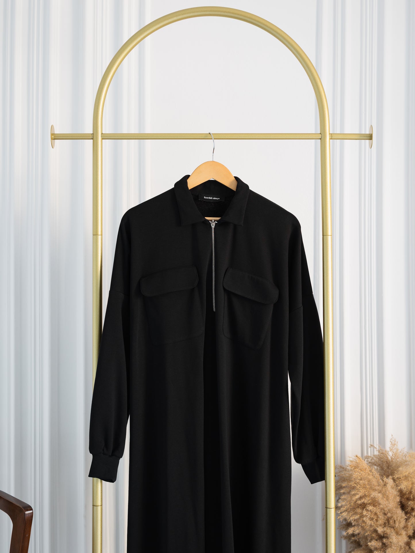 Black Zip-Front Abaya