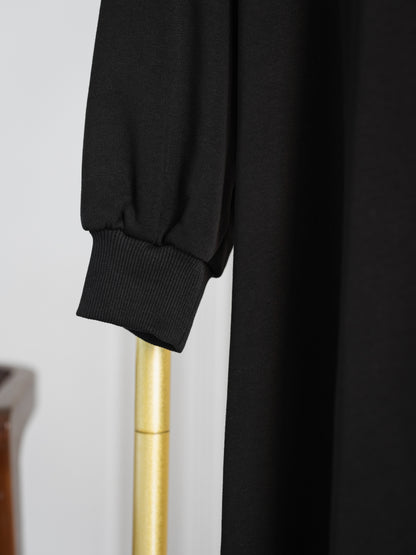Black Zip-Front Abaya