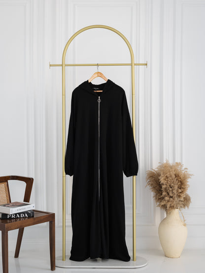 Zipped Hooded Abaya