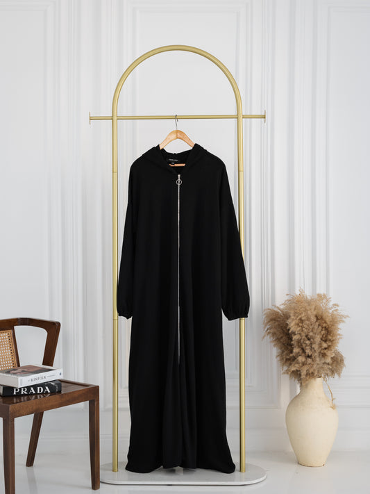 Zipped Hooded Abaya
