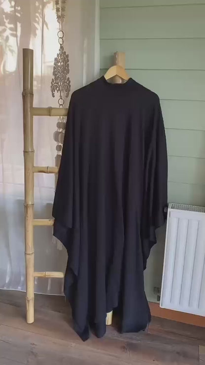 Black wool cape